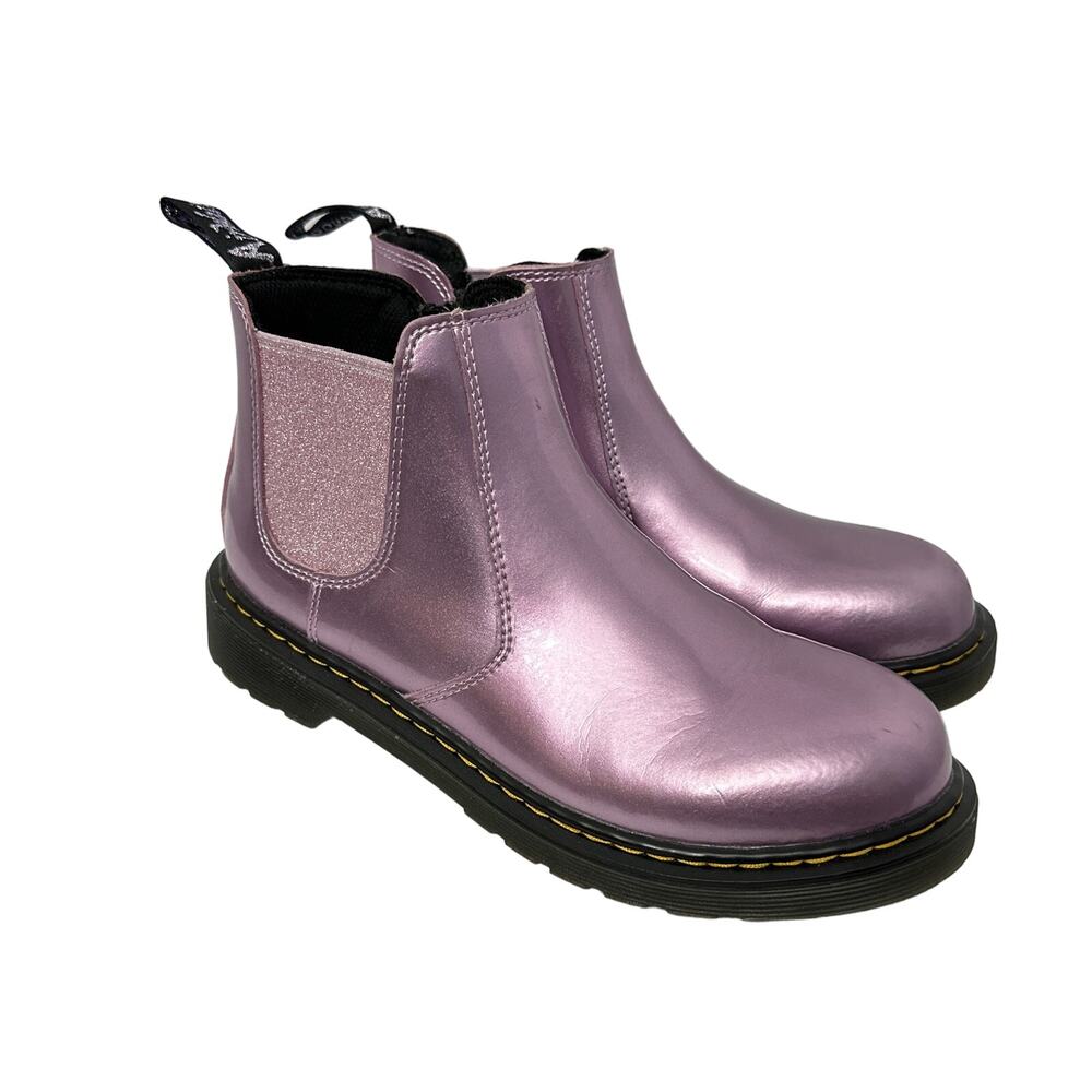 Dr. Martens Boots Womens Size 7 Metallic Purple Chelsea Side Zipper